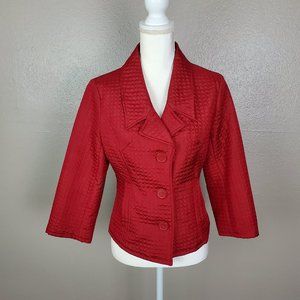 Ann Carson Women's Short Cranberry Silk Jacket M